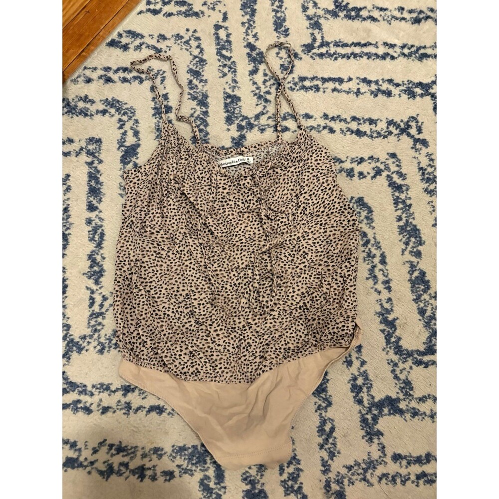Cheetah Print Abercrombie Tie Front Strappy Bodysuit